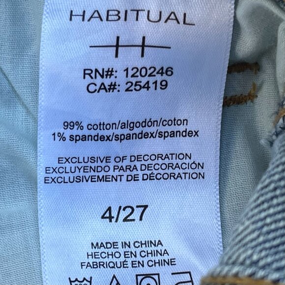 HABITUAL BOHO CARGO BAGGY WIDE LEG JEANS WOMEN’S sz 4/27 High Rise Denim - Picture 8 of 12